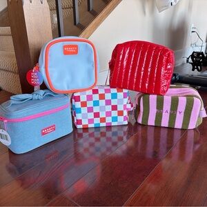 Large cosmetics bag/case set of 5